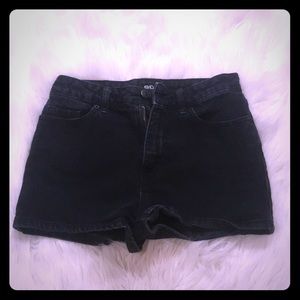 High waisted black shorts